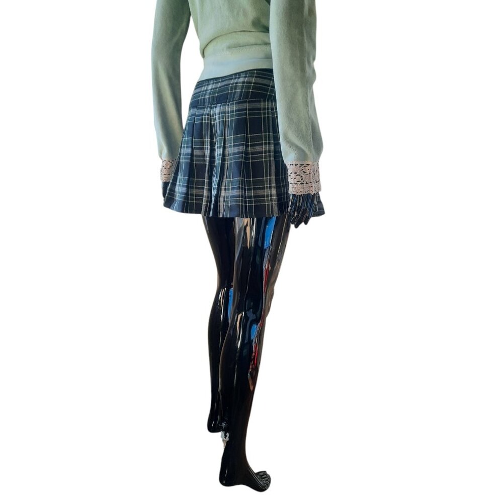 Vintage Y2K Lip Service Plaid Pleated Mini Skirt | Made in USA | Size Medium - Picture 5 of 16